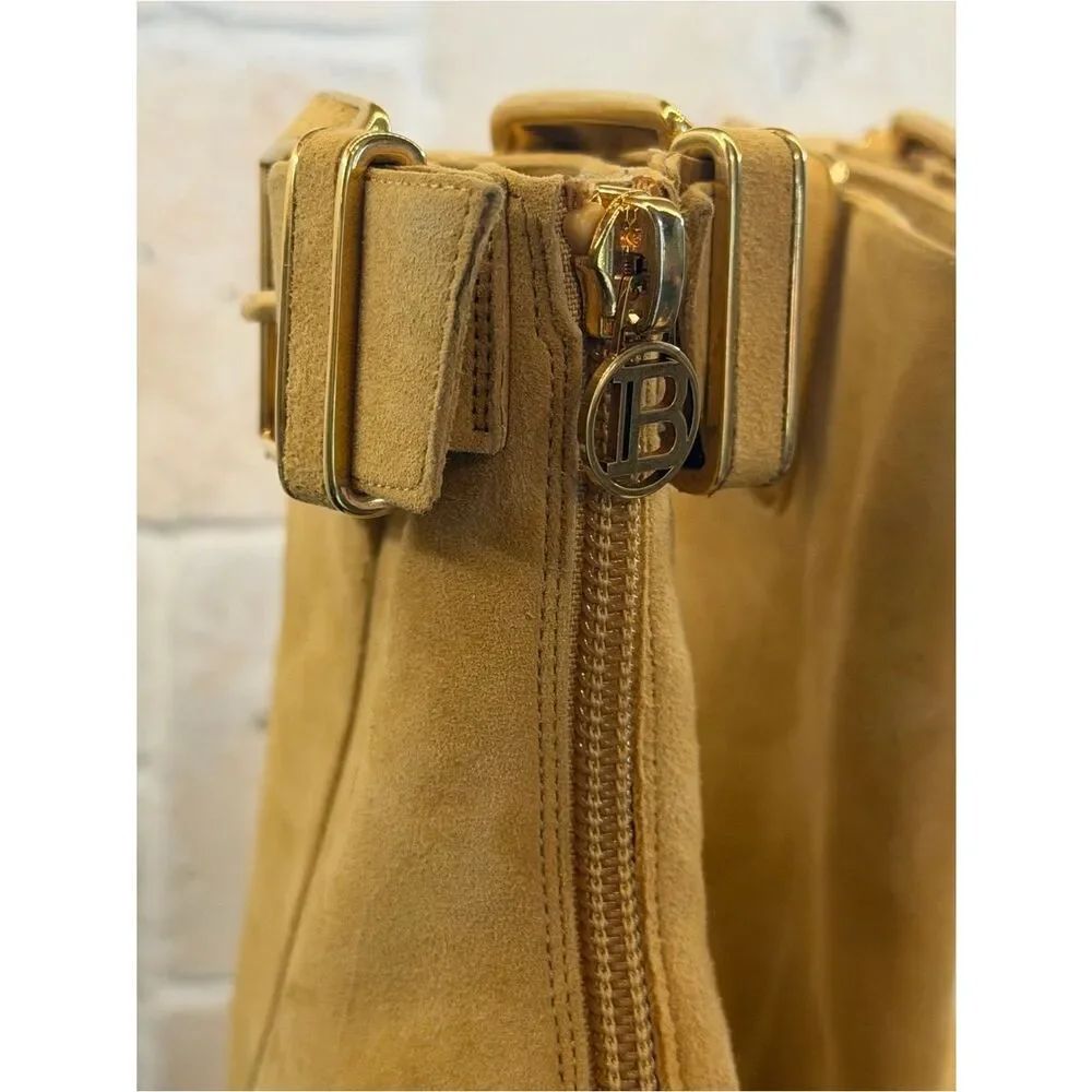 NEW BALMAIN Ocher suede boots $1500